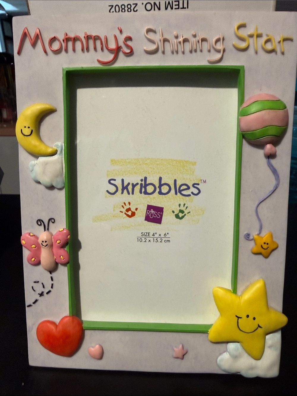 Russ Berrie Skribbles Kids Photo Frame - Pink, Yellow & Green